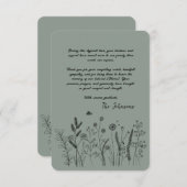 Custom Elegant Wildflower Funeral Thank You Card Dankeskarte (Vorne/Hinten)