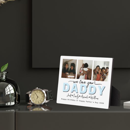 Custom Elegant Wir Liebe Sie Daddy Foto Collage Fotoplatte