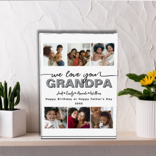 Custom Elegant Wir Liebe Sie GRANDPA Foto Collage