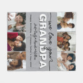 Custom Elegant Wir Liebe Sie GRANDPA Foto Collage Fleecedecke (Vorderseite (Horizontal))