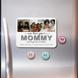 Custom Elegant Wir Liebe Sie Mommy Foto Collage Magnet