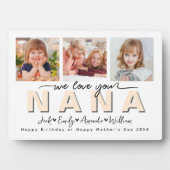 Custom Elegant Wir Liebe Sie Nana Foto Collage Fotoplatte (Vorderseite)