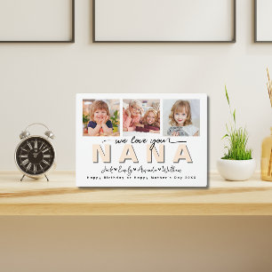 Custom Elegant Wir Liebe Sie Nana Foto Collage Fotoplatte