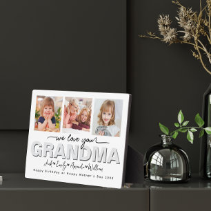 Custom Elegant Wir Liebe Sie Oma Foto Collage Fotoplatte