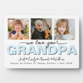Custom Elegant Wir Liebe Sie Opa Foto Collage Fotoplatte (Vorderseite)