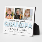 Custom Elegant Wir Liebe Sie Opa Foto Collage Fotoplatte (Seite)