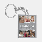 Custom Elegant Wir Liebe Sie Opa Foto Collage Schlüsselanhänger (Vorderseite links)