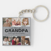 Custom Elegant Wir Liebe Sie Opa Foto Collage Schlüsselanhänger (Rückseite)