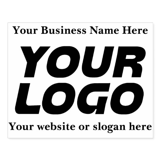 Custom Elegant XXL Large Business Logo and Text Gummistempel (Prägung)