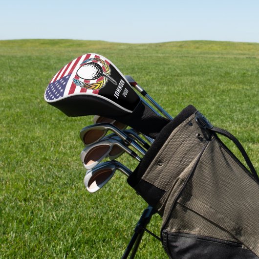 Custom Elegante American Flag Golf Design Golf Headcover (In SItu)
