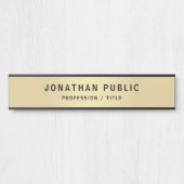 Custom Elegante Black & Gold Office School Long Türschild (Vorderseite )