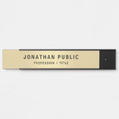 Custom Elegante Black & Gold Office School Long Türschild (Vorderseite )