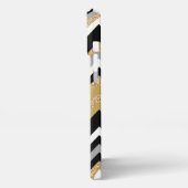 Custom Elegante Black Gold Silver Zigzag Muster iPhone Hülle (Linke Seite)