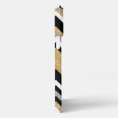 Custom Elegante Black Gold Silver Zigzag Muster iPhone Hülle (Rechte Seite)