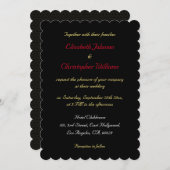 Custom Elegante Black Imitats Gold Silver Wedding Einladung (Vorne/Hinten)