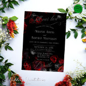 Custom Elegante Black Red Floral Wedding Einladung