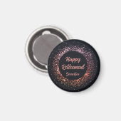Custom Elegante Black Rose Gold Happy Retirement Magnet (Vorderseite/Rückseite)