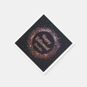 Custom Elegante Black Rose Gold Happy Retirement Serviette (Ecke)