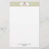 Custom Elegante Blumen Pastel Horizontale Streifen Briefpapier (Vorderseite)