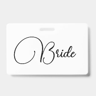 Custom Elegante Calligraphy Bride Bachelorette Ausweis
