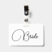 Custom Elegante Calligraphy Bride Bachelorette Ausweis (Front with Clip)