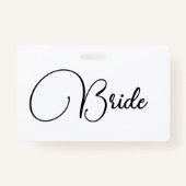 Custom Elegante Calligraphy Bride Bachelorette Ausweis (Vorderseite)