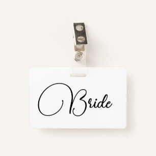 Custom Elegante Calligraphy Bride Bachelorette Ausweis