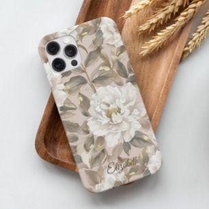 Custom Elegante Chic Big Camellia Blume Rosa iPhone 16 Pro Hülle