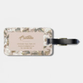 Custom Elegante Chic Big Camellia Blume Rosa Gepäckanhänger (Rückseite horizontal)