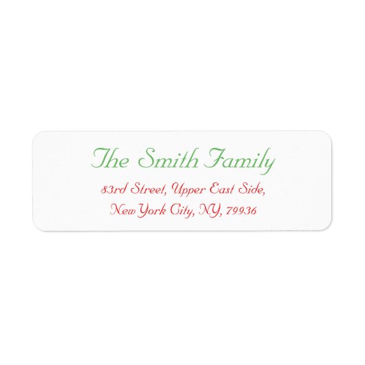 Custom Elegante Christmas Mail Rücksendeadresse La (Vorne)