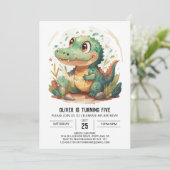 Custom Elegante Crocodile Geburtstag Einladung (Stehend Vorderseite)