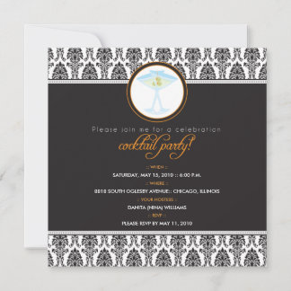 :custom Elegante Damask Cocktail Party Einladung_2 Einladung