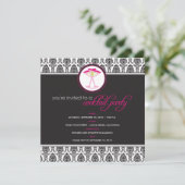 :custom: Elegante Damask Party Einladung (Stehend Vorderseite)