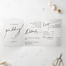 Custom Elegante Dreifach-Hochzeitseinladung