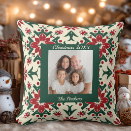 Custom Elegante Family Foto Weihnachten Kissen