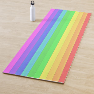 Custom Elegante farbenfrohe Regenbogenstreifen Bri Yogamatte