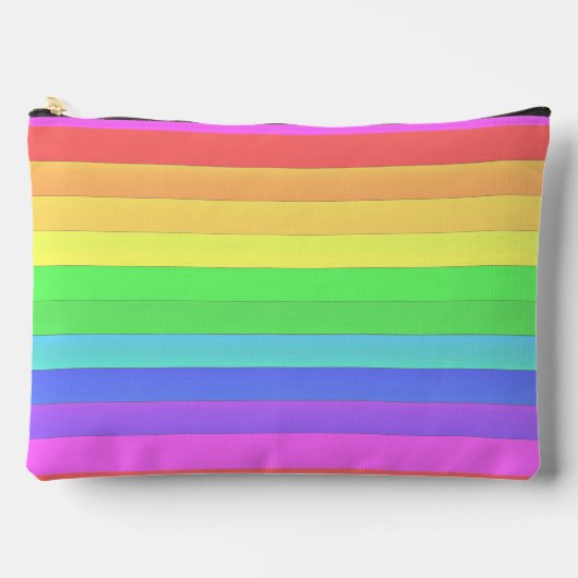 Custom Elegante farbenfrohe Regenbogenstreifen Bri Zubehörtasche (Vorderseite)