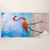 Custom Elegante Flamingo Highlights Strandtuch (Vorderseite)