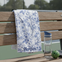 Custom Elegante French Vintag Blue Floral Sports