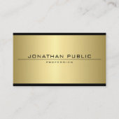 Custom Elegante Glamour Imitate Gold Moderne Einfa Visitenkarte (Vorderseite)