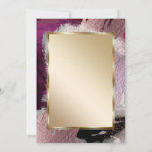 Custom | Elegante Gold Cassis Plum Pinselstriche Einladung (Rückseite)