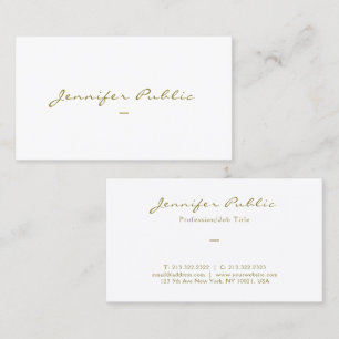 Custom Elegante Gold Color Typografy Script Gloss Visitenkarte