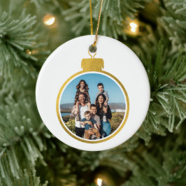Custom Elegante Gold Foto Ornamente Weihnachten