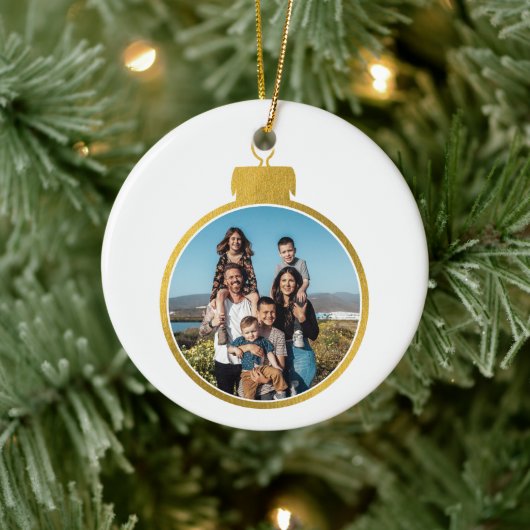 Custom Elegante Gold Foto Ornamente Weihnachten (Baum)