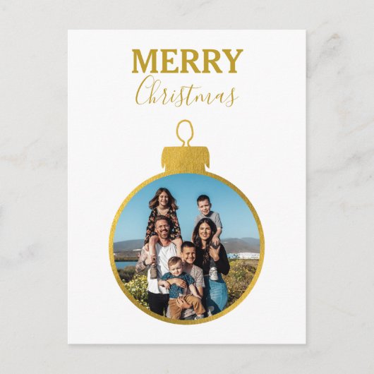 Custom Elegante Gold Foto Ornamente Weihnachten (Vorderseite)