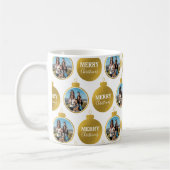 Custom Elegante Gold Foto Ornamente Weihnachten Kaffeetasse (Links)