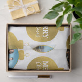 Custom Elegante Gold Foto Ornamente Weihnachten Seidenpapier (Geschenk)