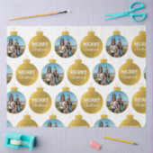 Custom Elegante Gold Foto Ornamente Weihnachten Seidenpapier (Basteln)