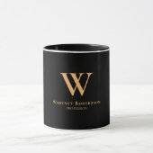 Custom Elegante Golden Monogram and Profession Tasse (Zentrum)