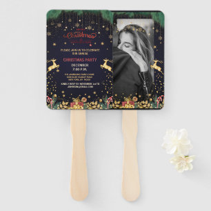 Custom Elegante Golden Rentier Holiday Season Fächer